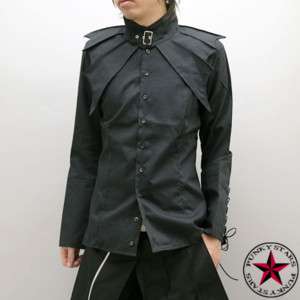 Japan Punk ROCK Gothic Lizard Collar BLack Shirt M  