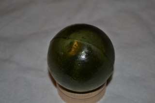 Antique Rifle Gun Glass Target Ball 1850 1880   Green 2 Piece Mold 