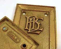 Antique Brass BLE Brotherhood of Locomotive Engineers Door Knobs 