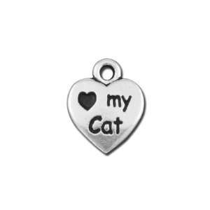  12mm Silver Love My Cat Pewter Charms by Tierracast Arts 