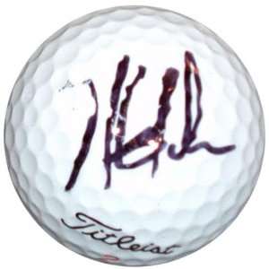  Hunter Mahan Autographed Golf Ball   Autographed Golf 