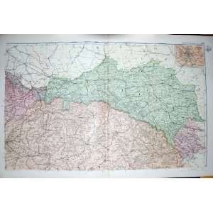   BACON MAP 1894 AUSTRIA HUNGARY LUMBERG KRAKOW TARNOW