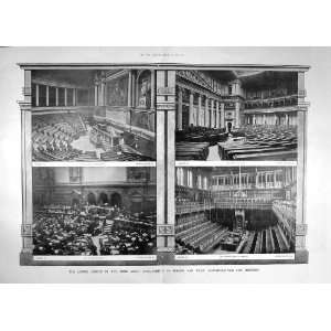  1906 HOUSES PARLIAMENT GERMAN REICHSTAG FRENCH CHAMBER 