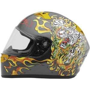  KBC VR 2 Ed Hardy Tiger Full Face Helmet Large  Metallic 