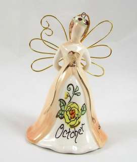 Collectable Blue Sky Clayworks   CERAMIC ANGEL BELL ORNAMENT   October 