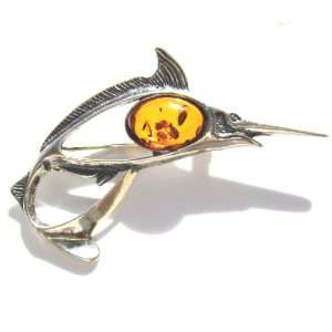  Baltic Honey Amber Sterling Silver Museum Collection Sword 