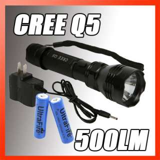 Rechargeable CREE Q5 LED Flashlight Torch + 18650 + Charger  