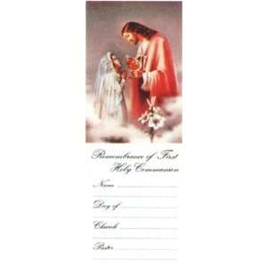  100 First Communion Mini Bookmark Remembrances in English 