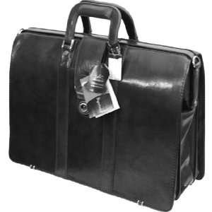   Black Italian Leather Lawyer/doctor Briefcase Laptop