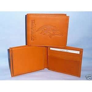    BALTIMORE RAVENS Leather BiFold Wallet NEW tan 