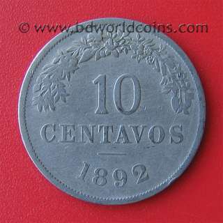 BOLIVIA 1892 H 10 CENTAVOS 25mm Cu Ni MEDAL ROTATION  