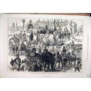  1877 Sketches Lady Godiva Procession Coventry Elephant