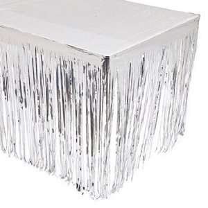  Silver Fringed Tableskirt