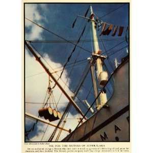 1937 Print Oil Australia Robert Mack Matson Cruise Ship Voyage Boat 