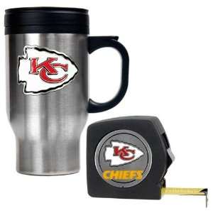  Kansas City Chiefs NFL Travel Mug & Tape Measure Gift Set 