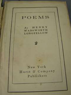Rare Antique Henry Wadsworth LONGFELLOW Book of Poems  