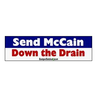  Send McCain Down The Drain   Refrigerator Magnets 7x2 in 