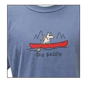 Designer Cotton T Shirt   Garment Dyed Dog Paddle T Shirt for Adults 