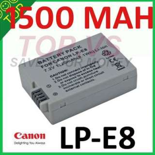   battery 4 canon LP E8 LPE8 550D 600D Kiss X4 Rebel t2,rebel t2i  