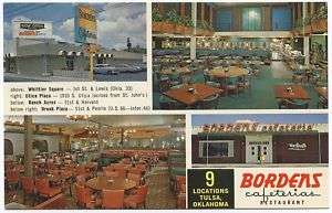 Chrome Bordens Cafeteria Tulsa OK Multi View US66 1960s  