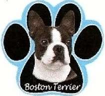Bossy BOSTON TERRIER Dog on Paw Shaped Computer MOUSE PAD 608938514356 