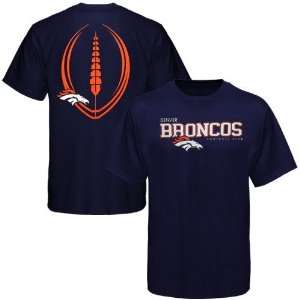  Reebok Denver Broncos Navy Blue Ballistic T shirt (Medium 