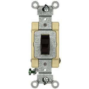   Volt, Toggle 4 Way AC Quiet Switch, Heavy Duty Grade, Grounding, Brown