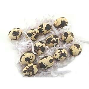   12 Ceramic Birds Eggs, Boxed   Beige w/ Brown Spots
