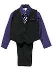 Boys 4pcs Suit Set Size 7 8 10 12 (Black)  