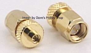 Gold MMCX Female to SMA Male Coax Adapter Connector  
