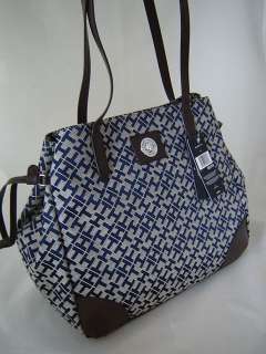 Nwt $85 Authentic Tommy Hilfiger Womens Purse Bag Large Tote Navy 