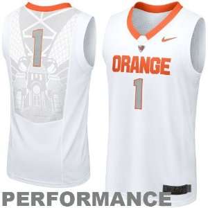  Nike Syracuse Orange #1 White Aerographic HyperElite 