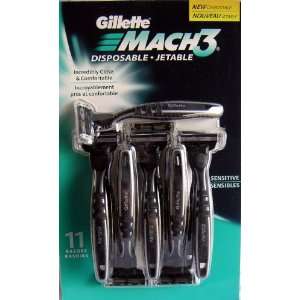    11 Pack Gillette MACH 3 Disposable Jetable Razors 