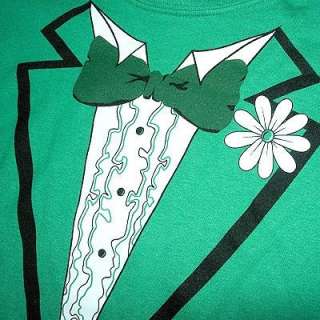   Shirt ST PATRICKS DAY TUX paddys BEER flag Ireland KELLY GREEN  
