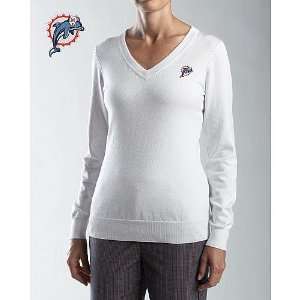  Cutter & Buck Miami Dolphins Womens Supima V Neck Long 