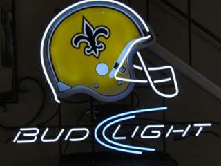Bud Light NFL Football New Orleans Saints Neon Beer Bar Sign NEW USA 