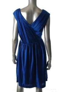 Suzi Chin Blue Cocktail Dress Pleated Size 6 Evening Blue Dress NEW 