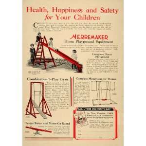  1929 Ad Merremaker Playground Equipment Swing Set Gym 