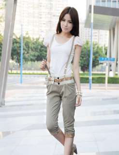 Womens Knight Style Rompers Pants Suspender Trousers  