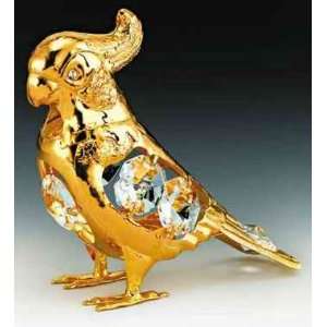   Parrot 24K Gold Plated Swarovski Crystal Ornament New