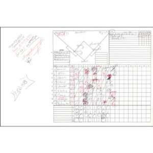 Suzyn Waldman Handwritten/Signed Scorecard Yankees at Rangers 8 06 