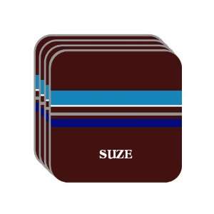 Personal Name Gift   SUZE Set of 4 Mini Mousepad Coasters (blue 