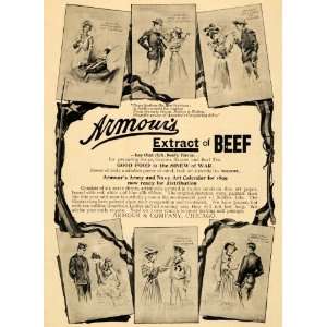  1898 Ad Armours Beef Extract Army Navy Calendar Food 