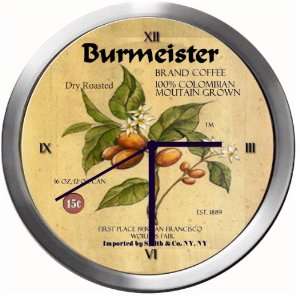  BURMEISTER 14 Inch Coffee Metal Clock Quartz Movement 