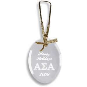  Alpha Sigma Alpha Glass Ornament