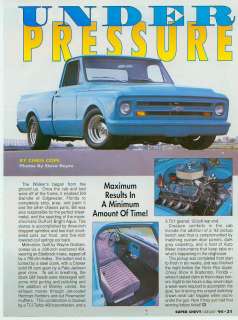On 1967 CHEVY SHORT BED PICKUP WITH 454 RAT MOTOR  Racing,