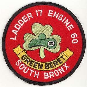   City Patch Ladder 17 Eng 60 South Bronx Irish Fire Deptatment  