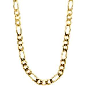   Gold 14k over Sterling Silver 22 inch Figaro Chain (4 mm) Jewelry
