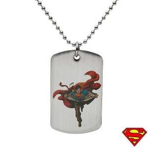 Superman Stainless Steel Unisex Necklace. Length 22 in. Total Item 