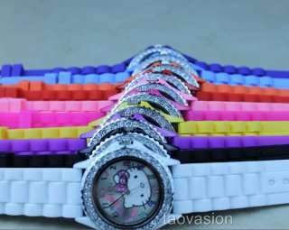 1Pcs Hellokitty Silicone Band Quartz Wrist Watch For Unisex 10 Color 